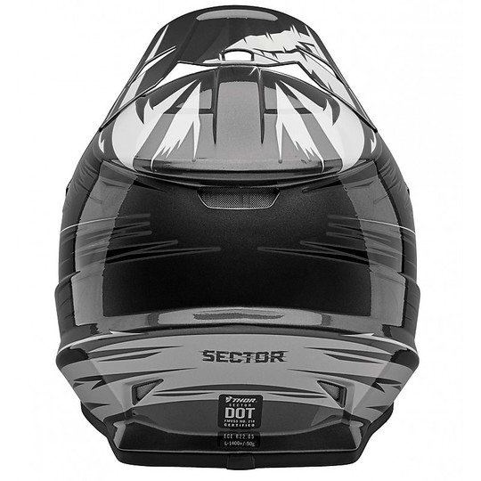 Moto Cross Enduro Helm Thor Sector Warp S20 Charcoal Schwarz