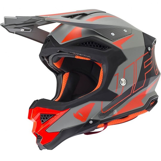 Moto Cross Enduro Helm Ufo Diamond Schwarz Rot Matt
