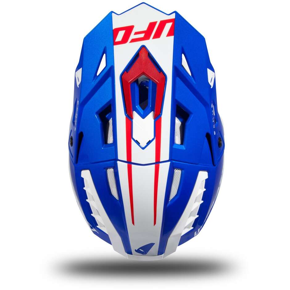 Moto Cross Enduro Helm Ufo ECHUS Blau Weiß Rot