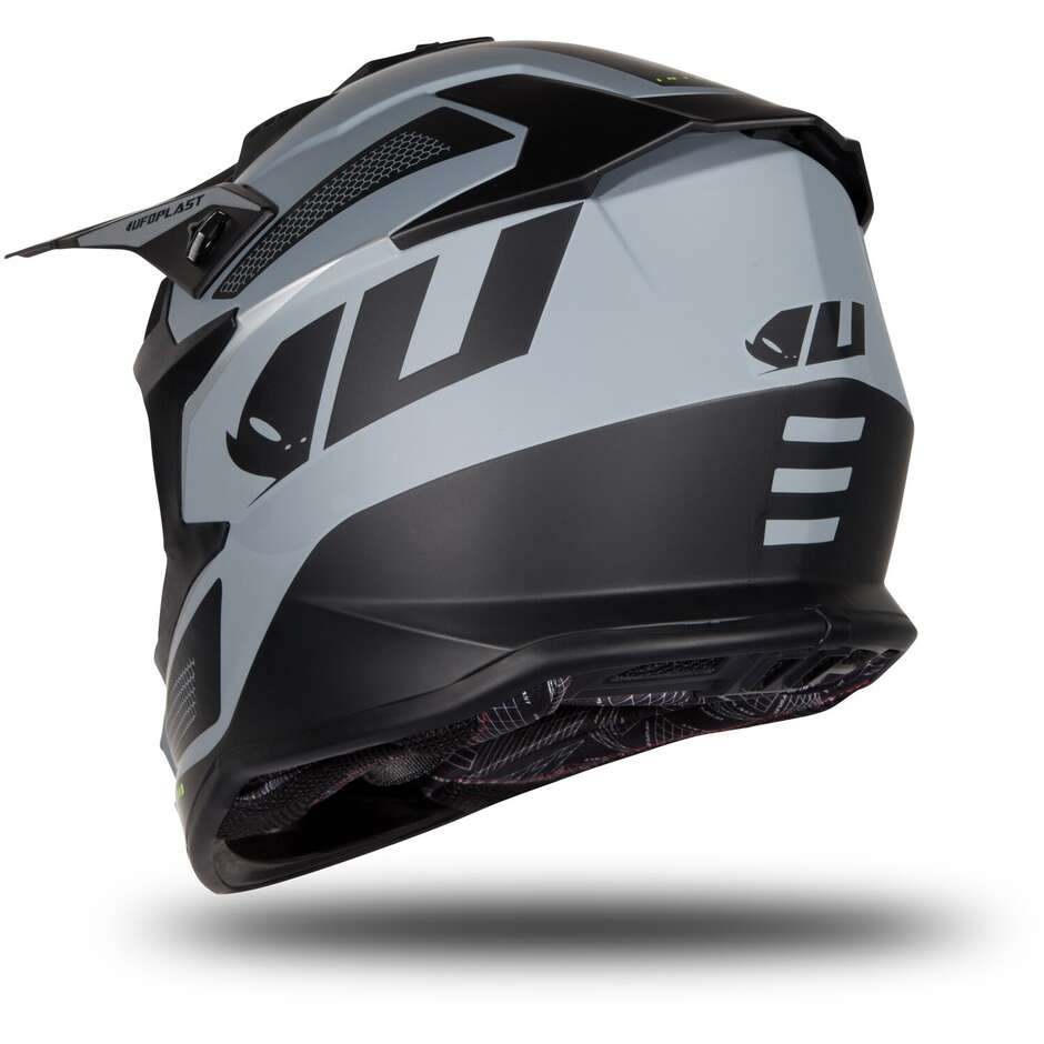 Moto Cross Enduro Helm Ufo INTREPID Schwarz Grau Matt