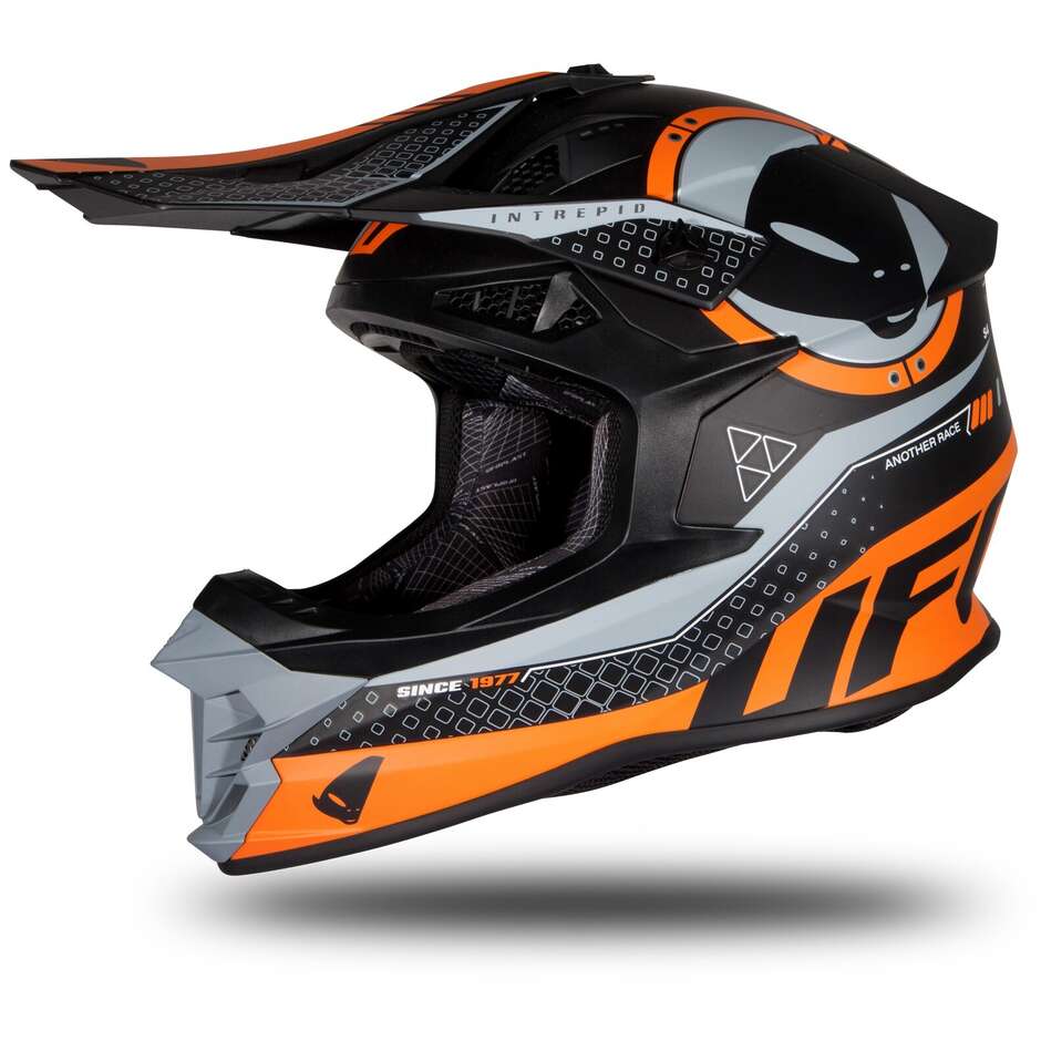 Moto Cross Enduro Helm Ufo INTREPID Schwarz Orange Matt
