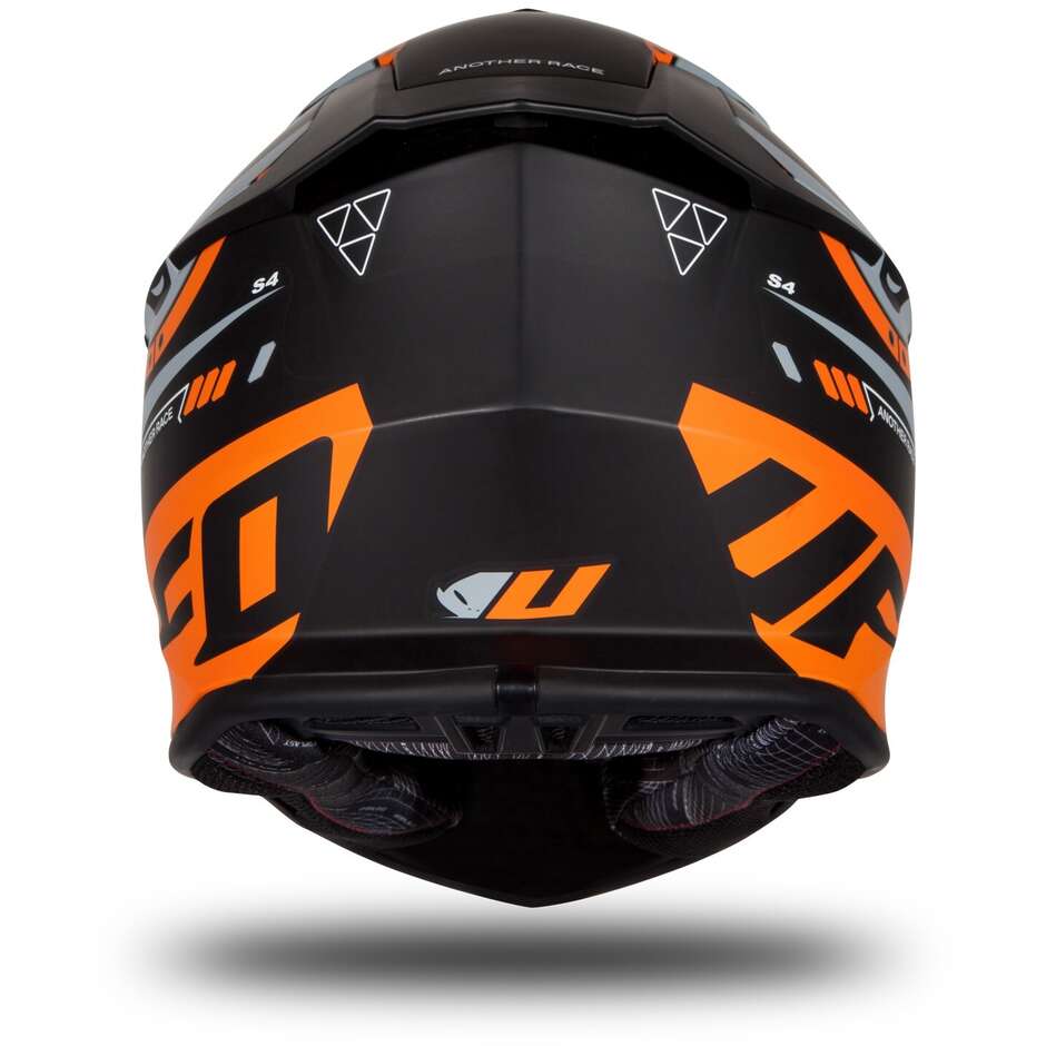Moto Cross Enduro Helm Ufo INTREPID Schwarz Orange Matt