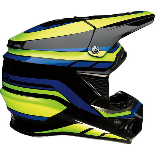 Moto Cross Enduro Helm Z1r FI Flanck Schwarz Gelb Blau Gehirnschutz