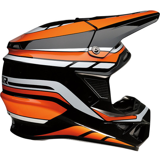 Moto Cross Enduro Helm Z1r FI Flanck Schwarz Orange Weiß Gehirnschutz