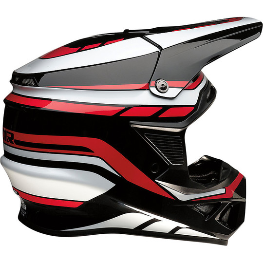 Moto Cross Enduro Helm Z1r FI Flanck Schwarz Weiß Rot Gehirnschutz