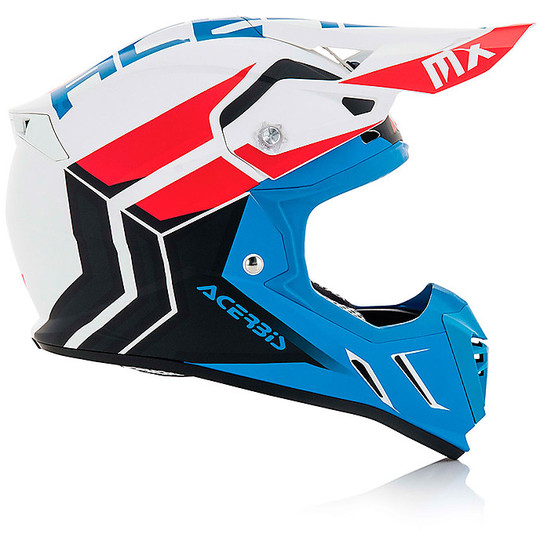 Moto Cross Enduro helmet Acerbis Profile 3.0 SnapDragon White / Blue