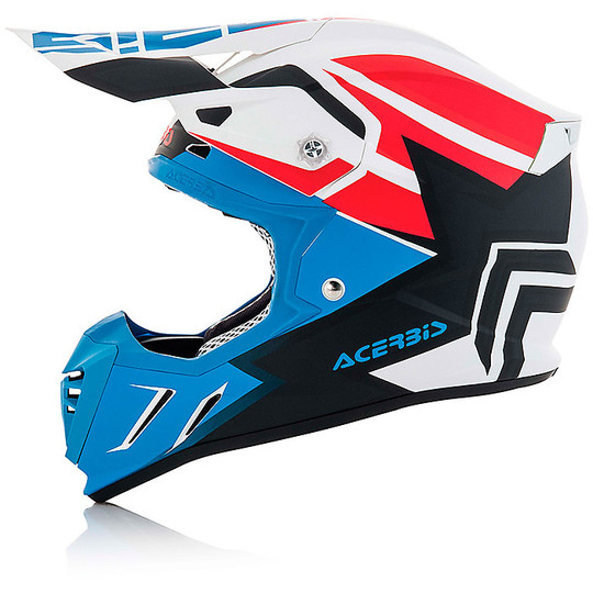 Moto Cross Enduro helmet Acerbis Profile 3.0 SnapDragon White / Blue
