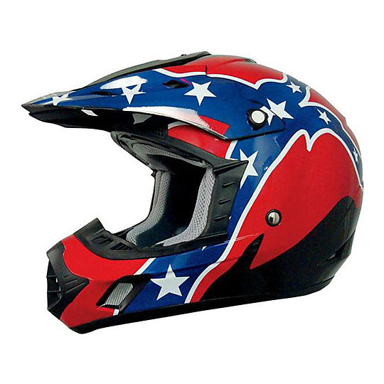 Moto Cross Enduro helmet Afx FX-17 Black Rebel Flag