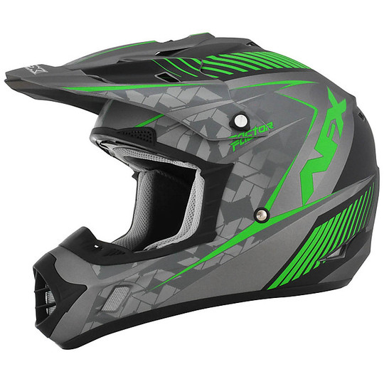 Moto Cross Enduro helmet Afx FX-17 Factor Frost Grey Green