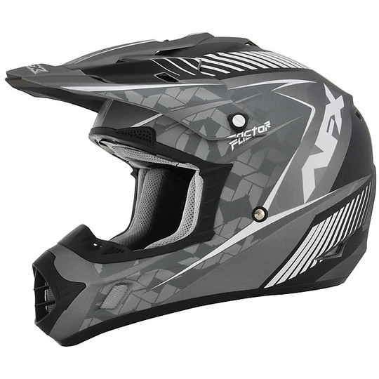 Moto Cross Enduro helmet Afx FX-17 Factor Frost Grey White
