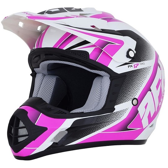 Moto Cross Enduro Helmet AFX FX-17 White Fucsia Force