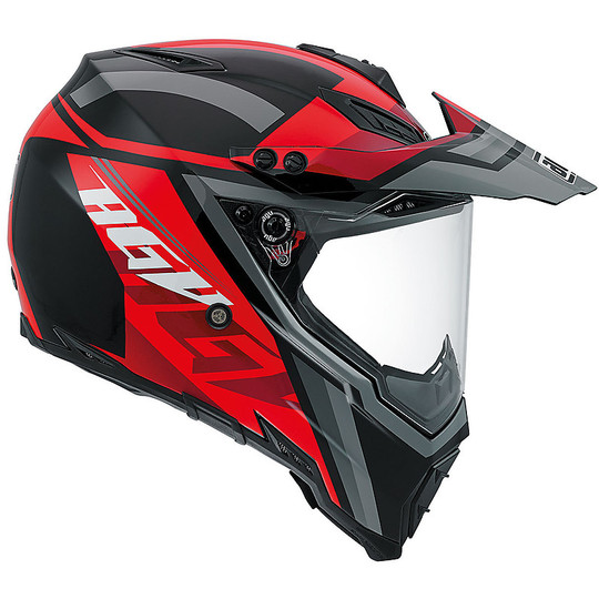 Moto Cross Enduro helmet AGV AX-8 Dual Evo Multi Karakum Red Black
