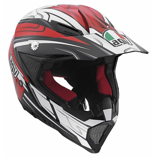 Moto Cross Enduro Helmet AGV AX-8 Evo Factory Multi Black Red