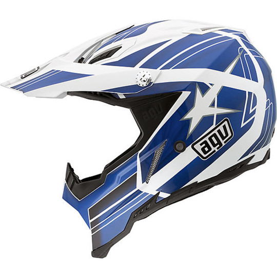 Moto Cross Enduro Helmet AGV AX-8 Evo Flagstar White / Blue