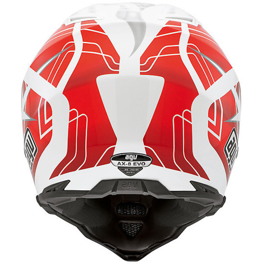 Moto Cross Enduro Helmet AGV AX-8 Evo Flastar White / Red