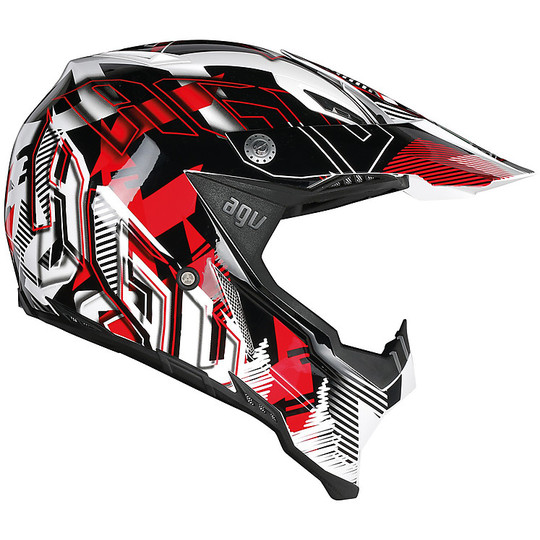 Moto Cross Enduro Helmet AGV AX-8 Evo Multi NoFoot Red White