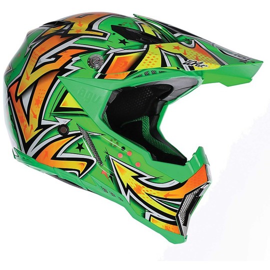 Moto Cross Enduro Helmet AGV AX-8 Evo Multi Spray Green Yellow