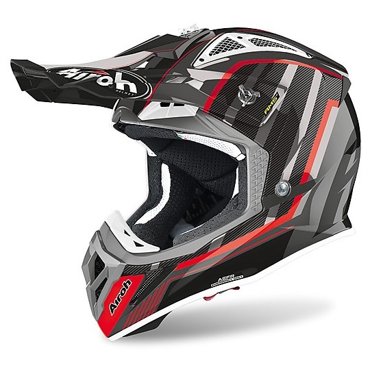 Moto Cross Enduro Helmet Airoh AVIATOR 2.3 AMS Glow Chrome Gray
