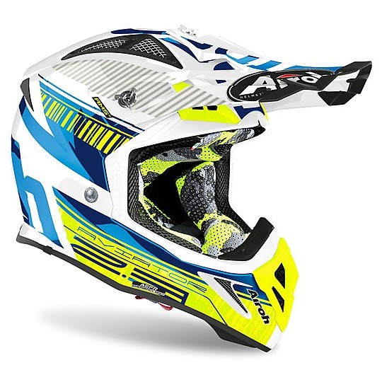Moto Cross Enduro Helmet Airoh AVIATOR 2.3 AMS Novak Blue Chrome