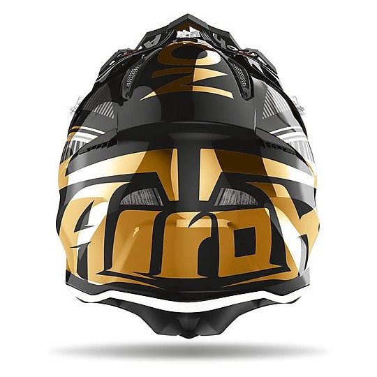 Moto Cross Enduro Helmet Airoh AVIATOR 2.3 AMS Novak Chrome Gold