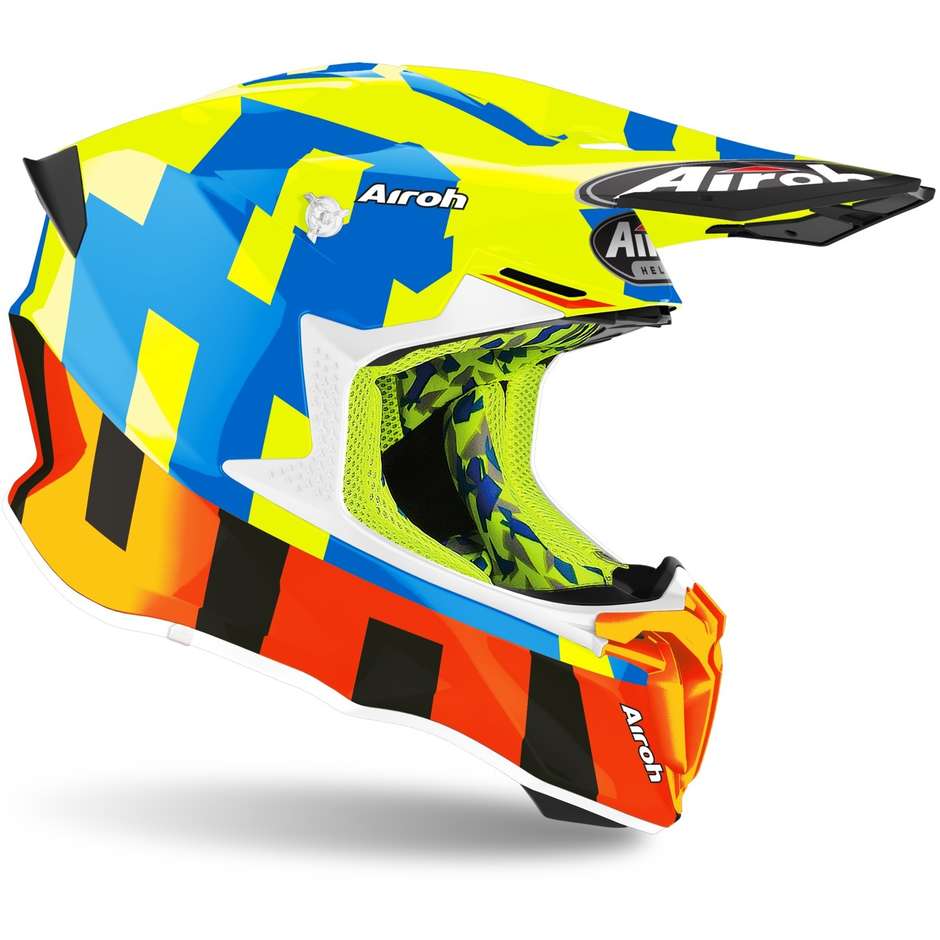 Moto Cross Enduro Helmet Airoh TWIST 2.0 Frame Yellow Glossy