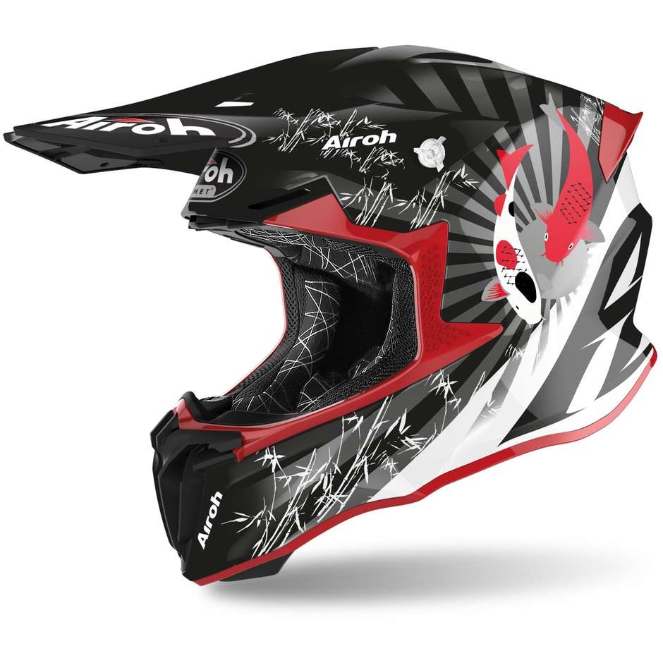 Moto Cross Enduro Helmet Airoh TWIST 2.0 Glossy Red Katana