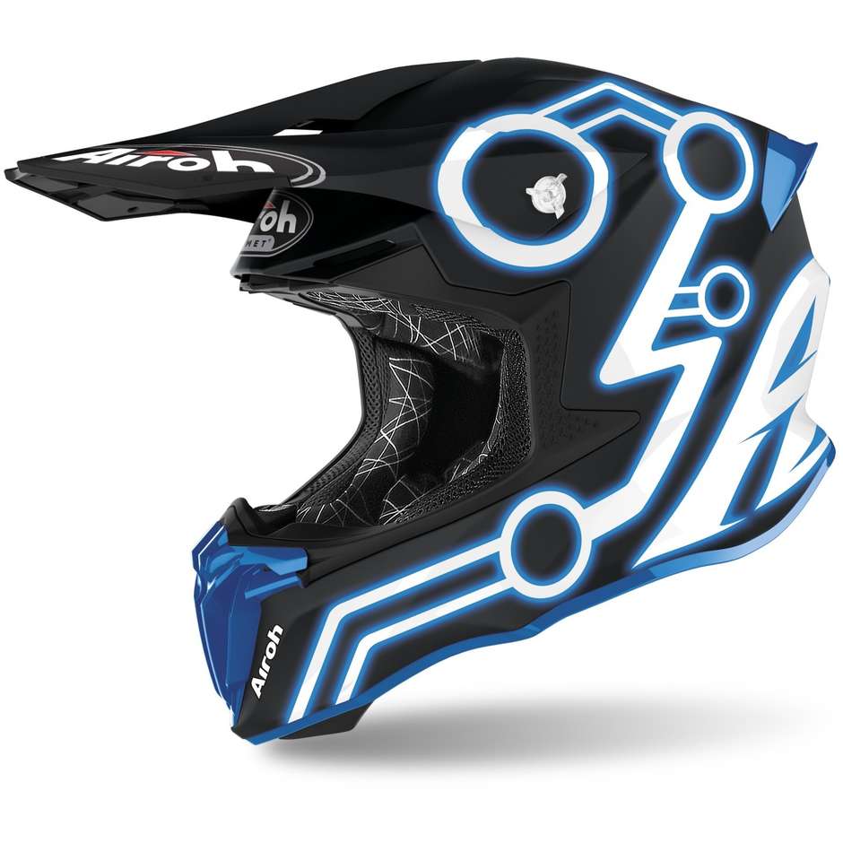 Moto Cross Enduro Helmet Airoh TWIST 2.0 Opaque Blue Neon