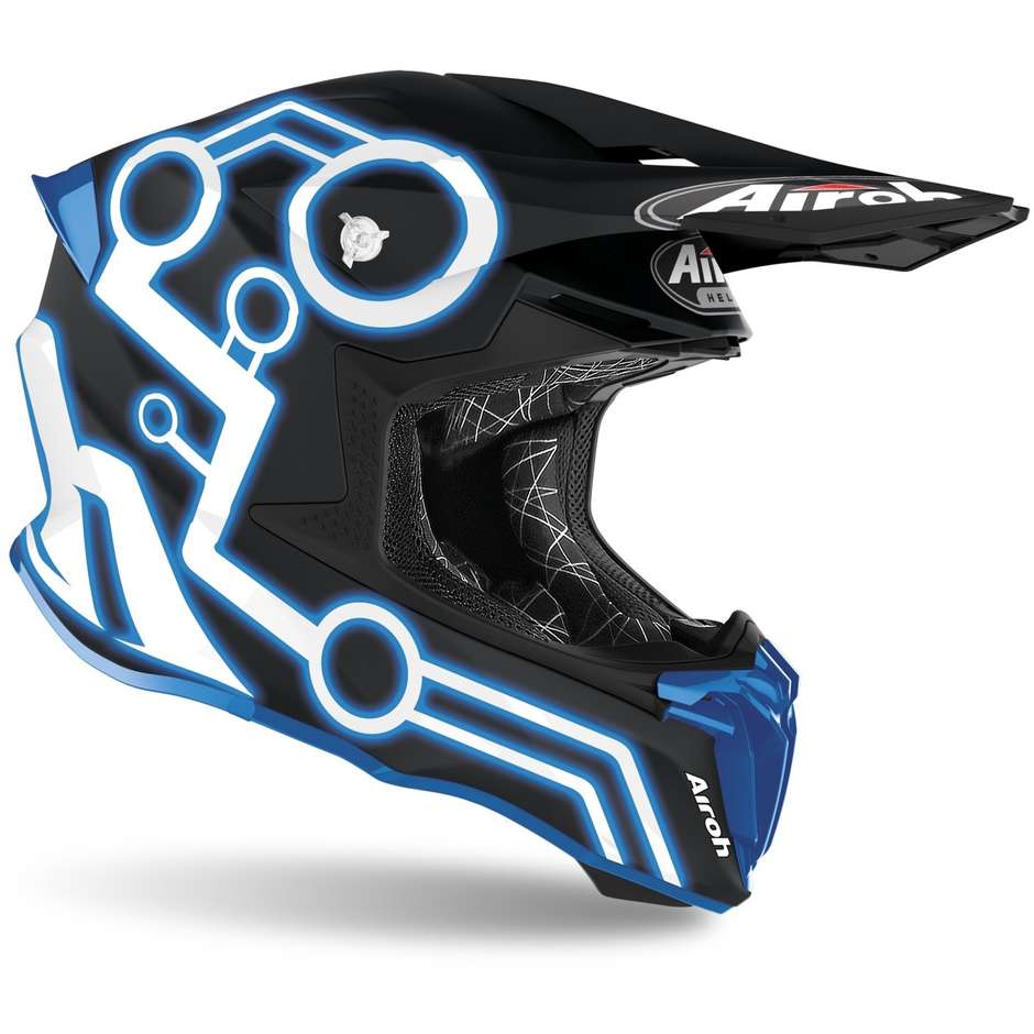Moto Cross Enduro Helmet Airoh TWIST 2.0 Opaque Blue Neon