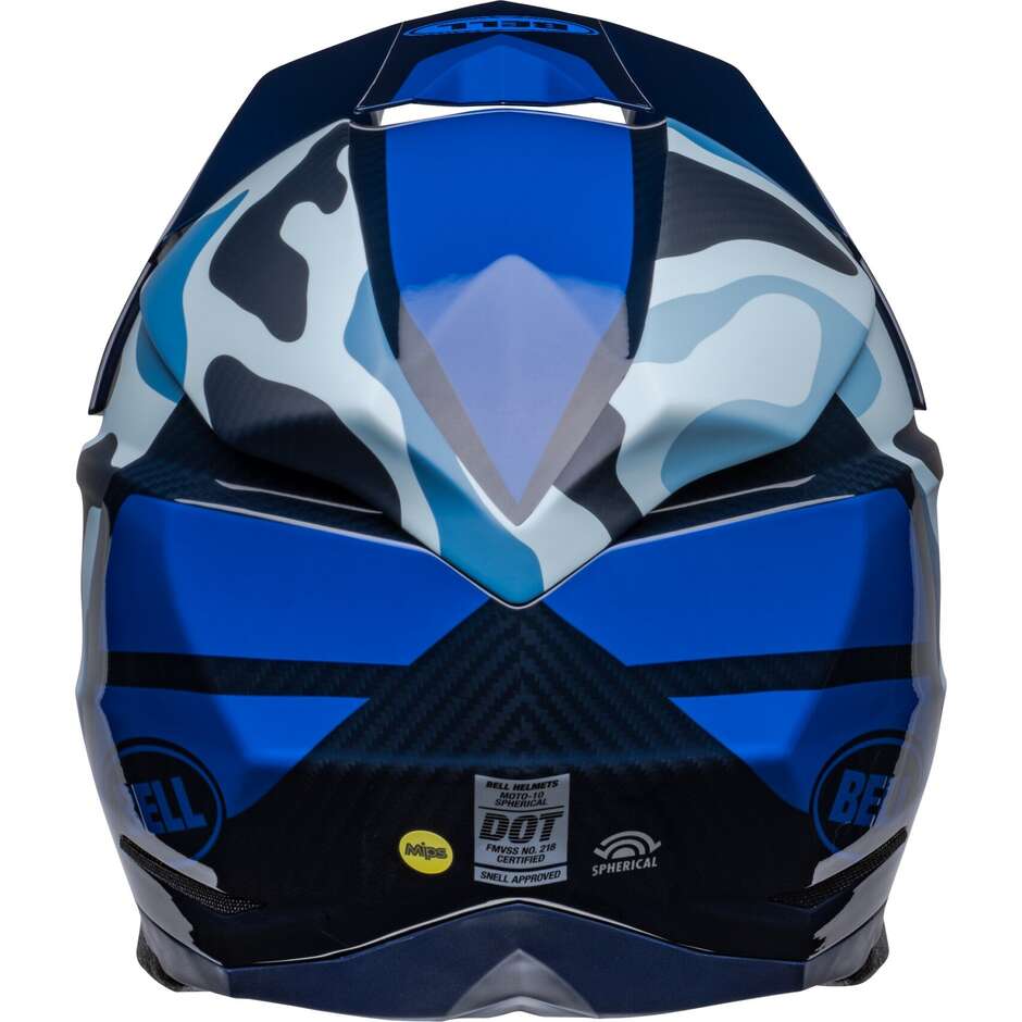 Moto Cross Enduro Helmet Bell MOTO-10 SPHERICAL FERRANDIS MECHANT Blue Matt Glossy Blue