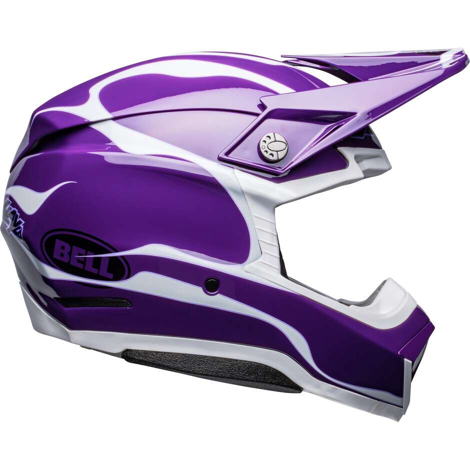 Moto Cross Enduro helmet Bell MOTO-10 SPHERICAL SLAYCO PURPLE White