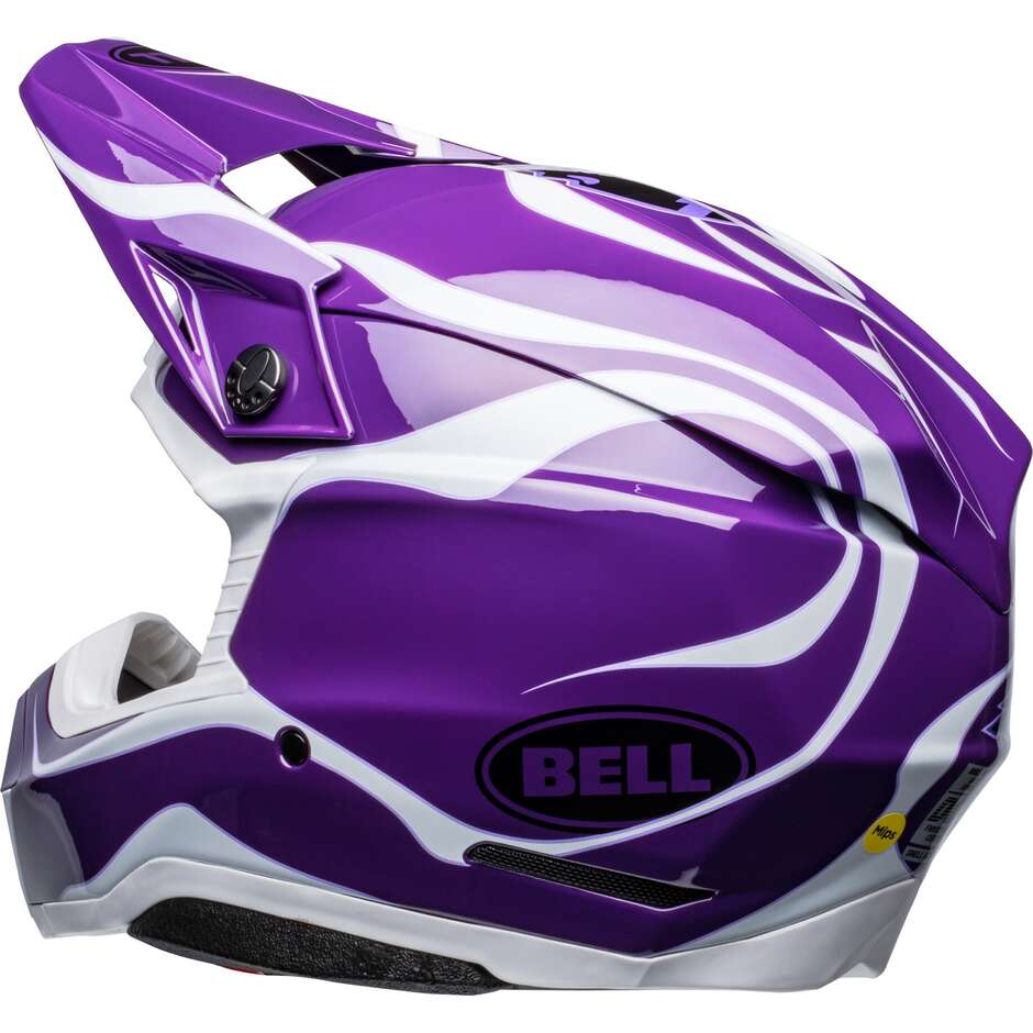 Moto Cross Enduro helmet Bell MOTO-10 SPHERICAL SLAYCO PURPLE White