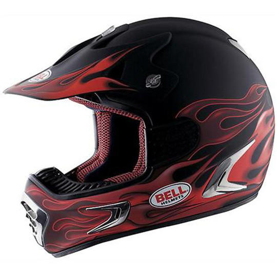 Moto Cross Enduro Helmet Bell Moto 7K Devil Matt Black Red Fiber