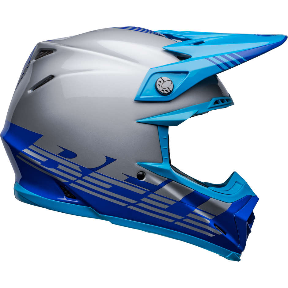 Moto Cross Enduro helmet Bell MOTO-9 MIPS LOUVER Gray Blue