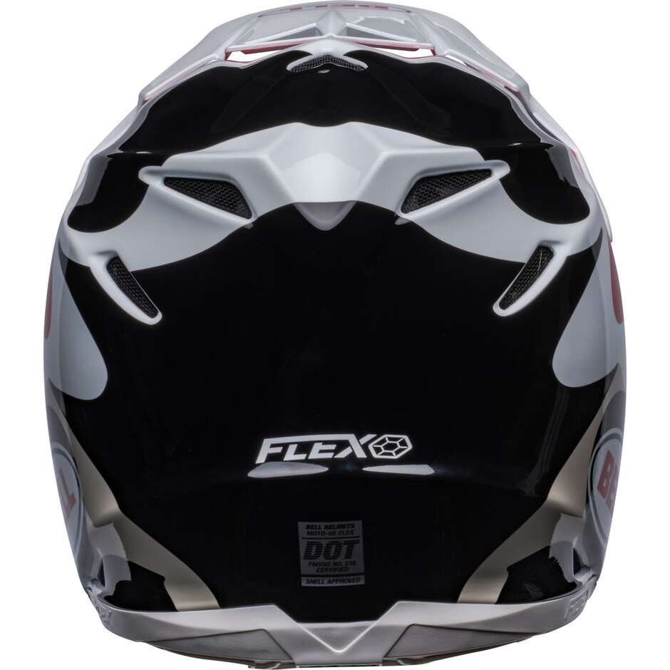 Moto Cross Enduro Helmet Bell MOTO-9s FLEX HELLO COUSTEAU REEF White Red Matt