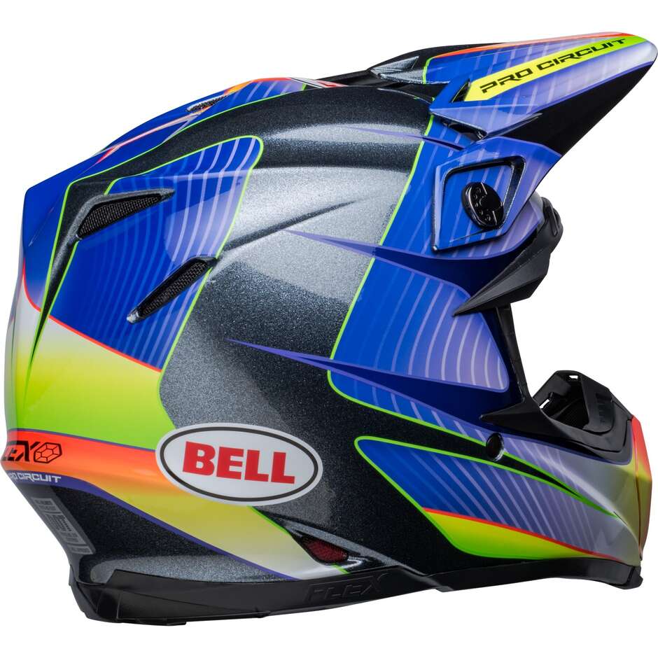 Moto Cross Enduro Helmet Bell MOTO-9s FLEX PRO CIRCUIT 23 METALLIC FLAKE Silver