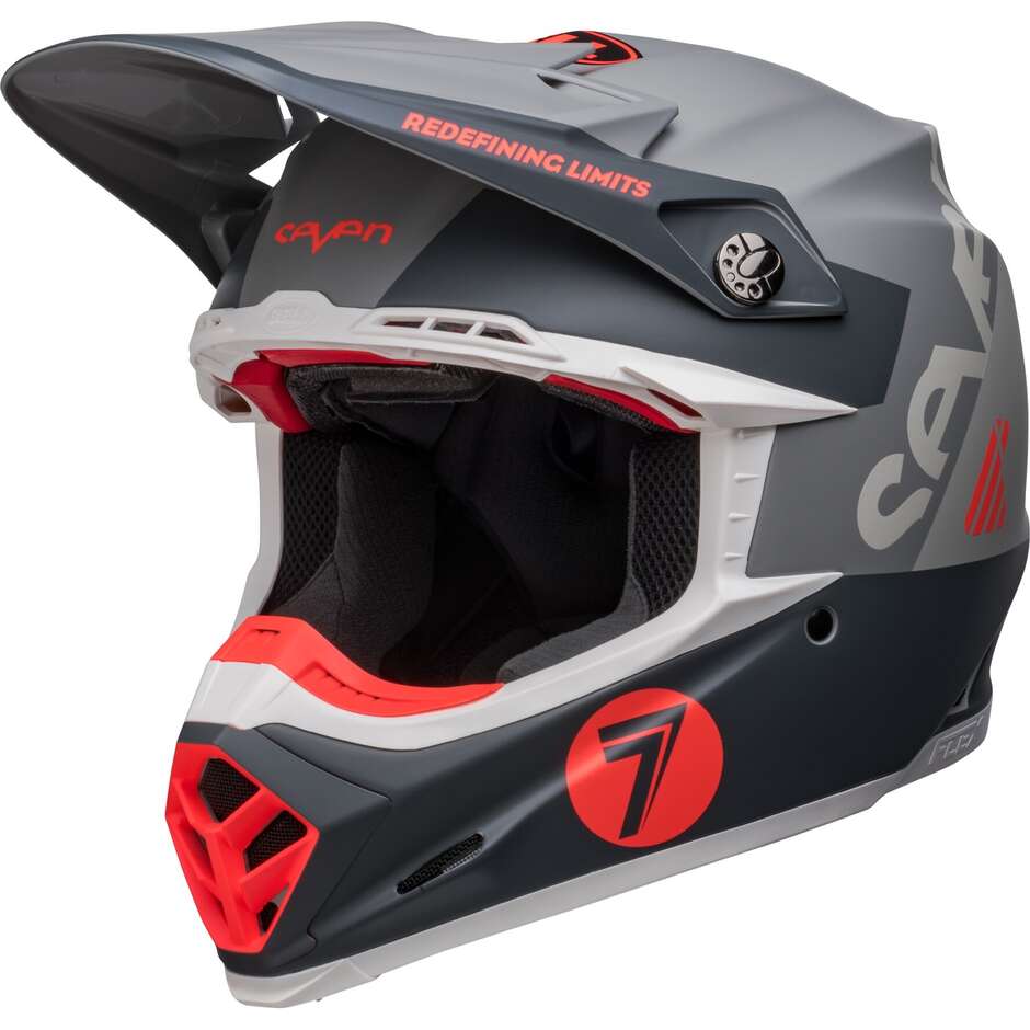 Moto Cross Enduro Helmet Bell MOTO-9s FLEX SEVEN VANGUARD CHARCOAL Orange Matt