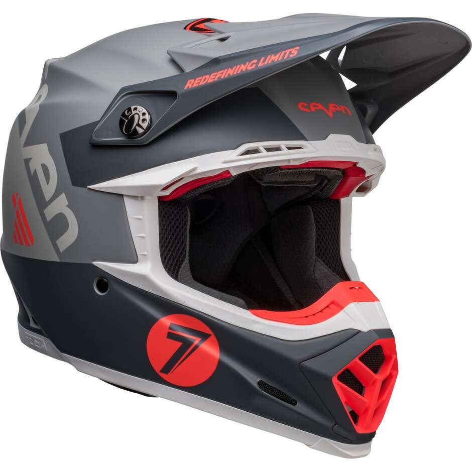 Moto Cross Enduro Helmet Bell MOTO-9s FLEX SEVEN VANGUARD CHARCOAL Orange Matt