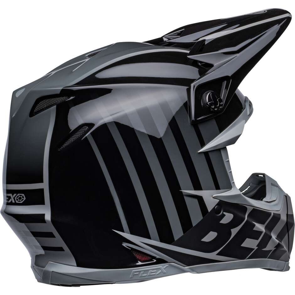 Moto Cross Enduro Helmet Bell MOTO-9s FLEX SPRINT Black Gray Matt Glossy