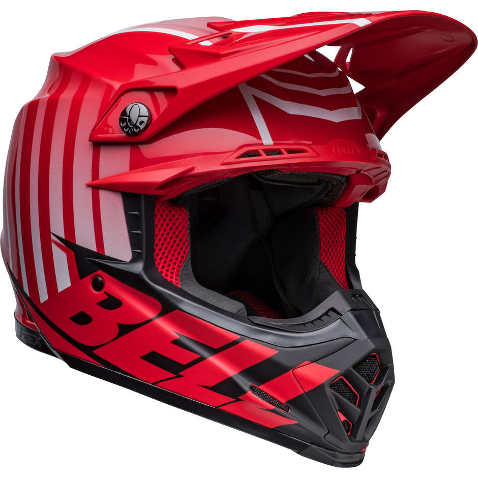 Moto Cross Enduro Helmet Bell MOTO-9S FLEX SPRINT Red Matt Black Glossy