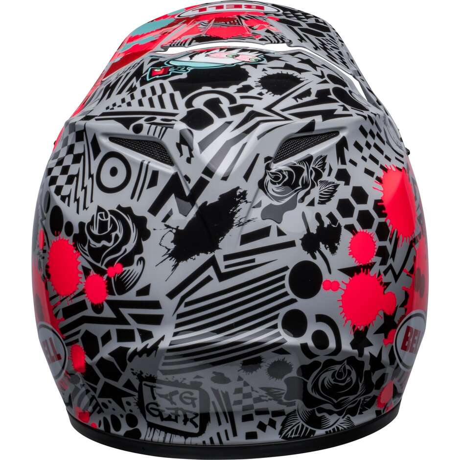 Moto Cross Enduro Helmet Bell MX-9 MIPS TAGGER SPLATTER Red Gray