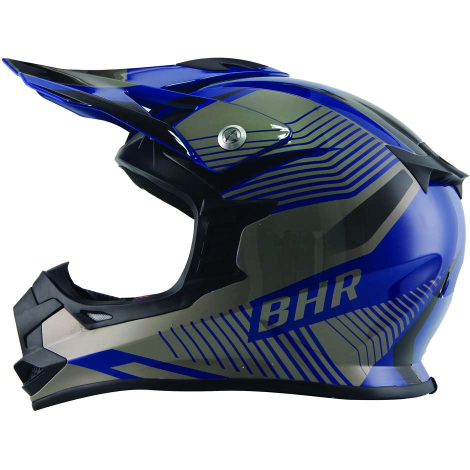 Moto Cross Enduro Helmet BHR 812 Off Road Blast Blue