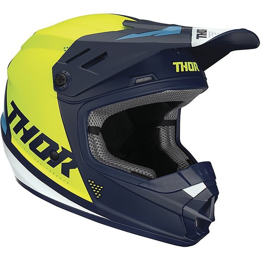 Moto Cross Enduro Helmet Child Thor Sector Blade S20 Youth Navy blue Acid