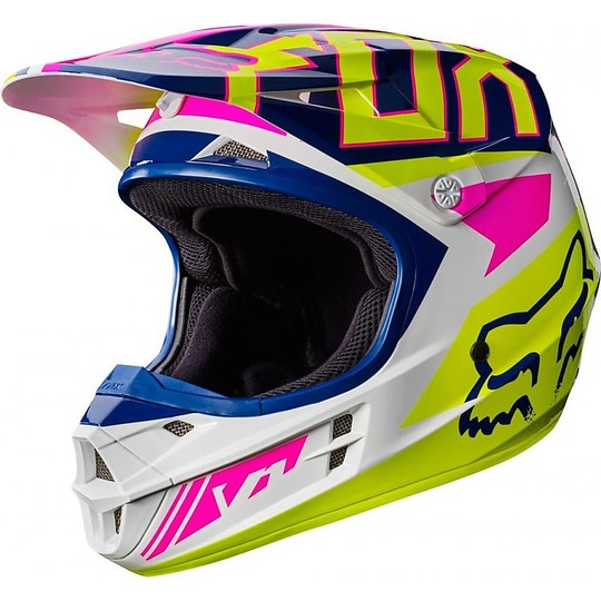 Moto Cross Enduro Helmet Fox V1 Falcon White