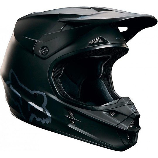 Moto Cross Enduro Helmet Fox V1 Matte Black Matt