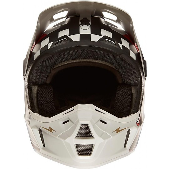 Moto Cross Enduro Helmet Fox V2 Rohr Fiber Black