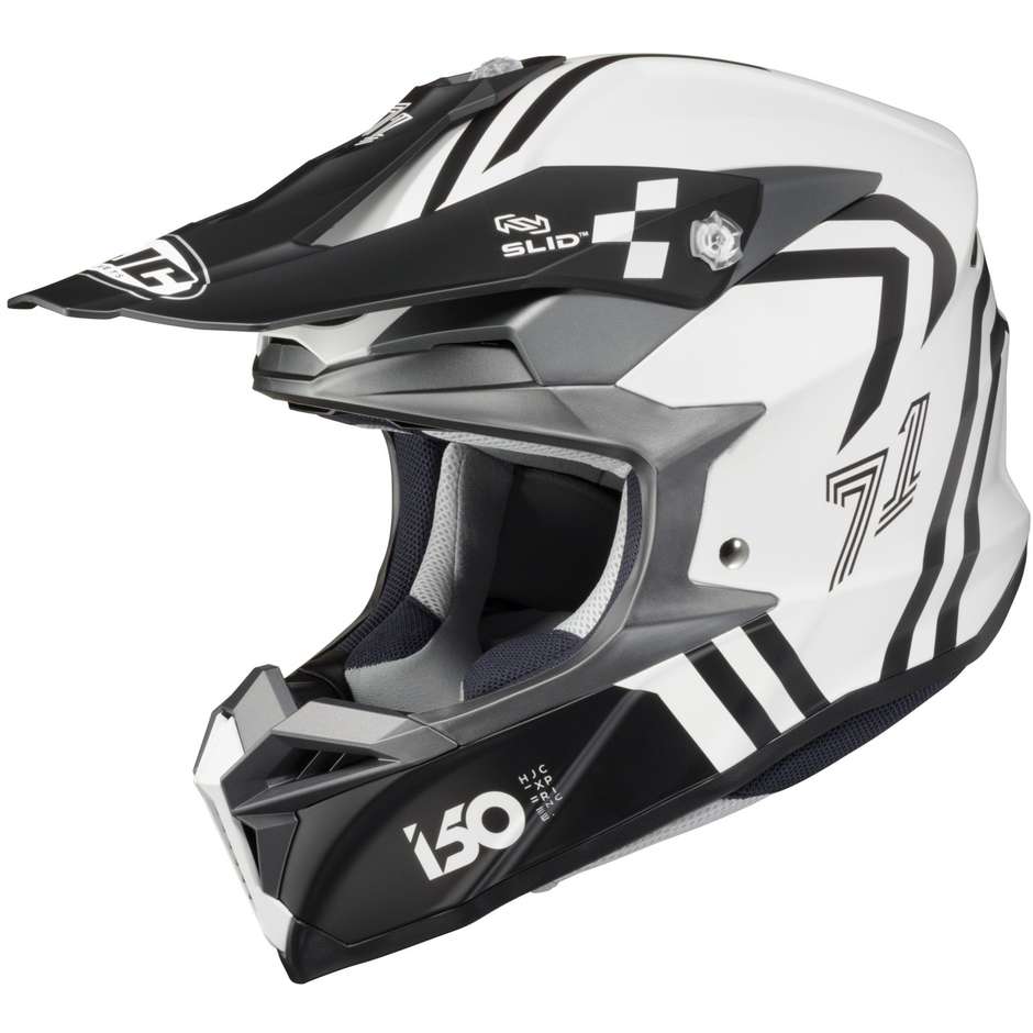 Moto Cross Enduro Helmet Hjc i50 HEX MC10SF White Matt Black