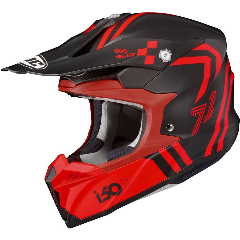 Moto Cross Enduro Helmet Hjc i50 HEX MC1SF Matt Black Red