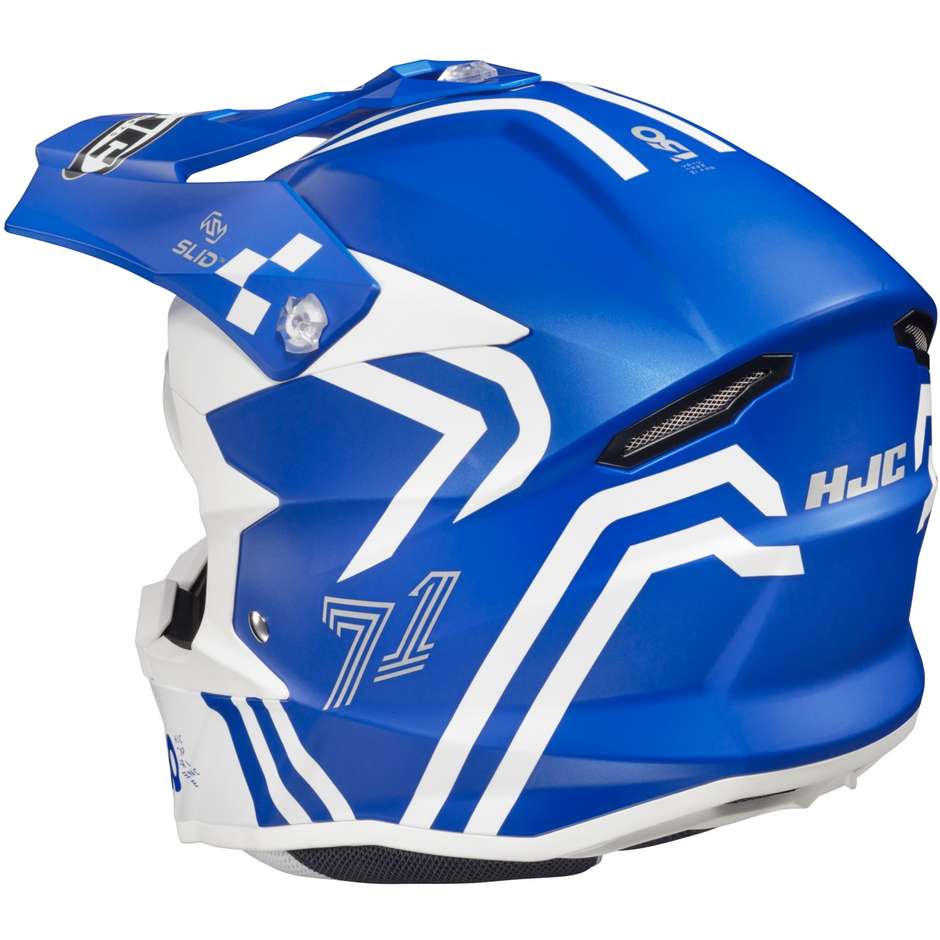 Moto Cross Enduro Helmet Hjc i50 HEX MC2SF White Blue Opaque