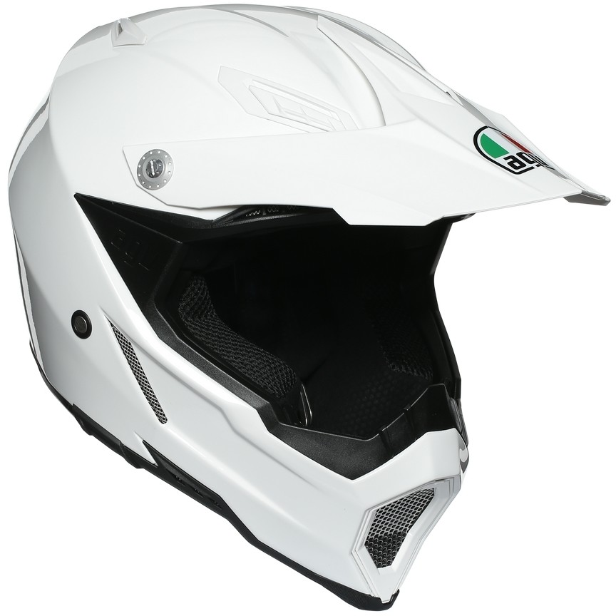 Moto Cross Enduro Helmet in Agv AX-8 EVO Mono White Fiber