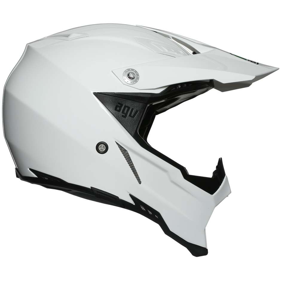 Moto Cross Enduro Helmet in Agv AX-8 EVO Mono White Fiber